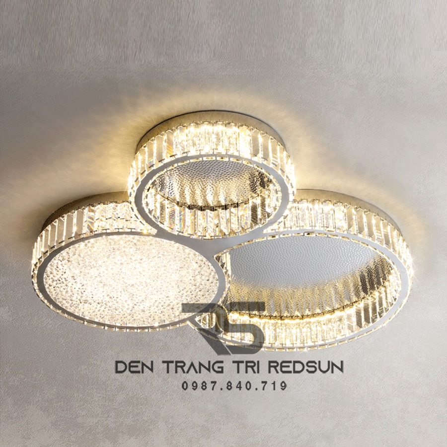 Đèn Mâm Pha Lê Ốp Trần Phòng Khách Hiện Đại M9239