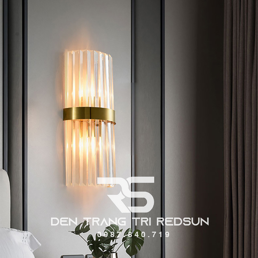 Đèn tường pha lê trang trí phòng khách hiện đại DT1827 Vàng