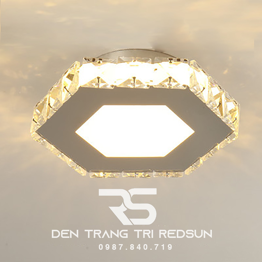 Đèn Mâm Mica Pha Lê Ốp Trần Phòng Khách Hiện Đại MKPL-070