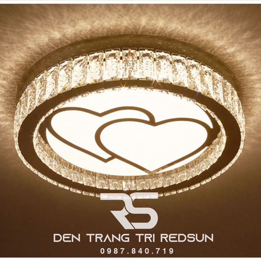 Đèn Mâm Pha Lê Ốp Trần Phòng Khách Hiện Đại M9236