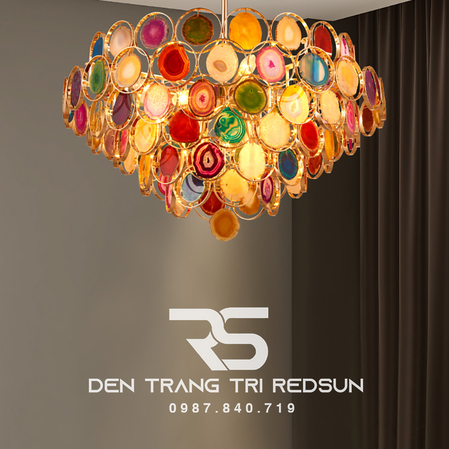 Đèn Chùm Phòng Khách Đá Mã Não Phong Cách Bắc Âu DC-T063