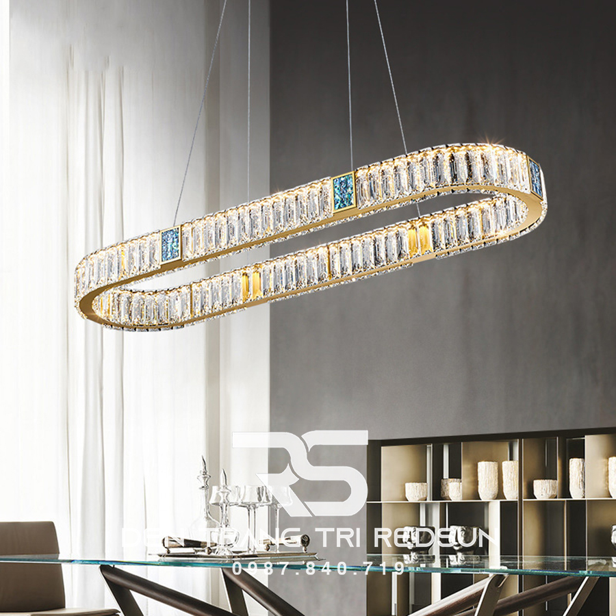 Đèn Thả Pha Lê Bàn Ăn, Bàn Đảo Hiện Đại TPL086