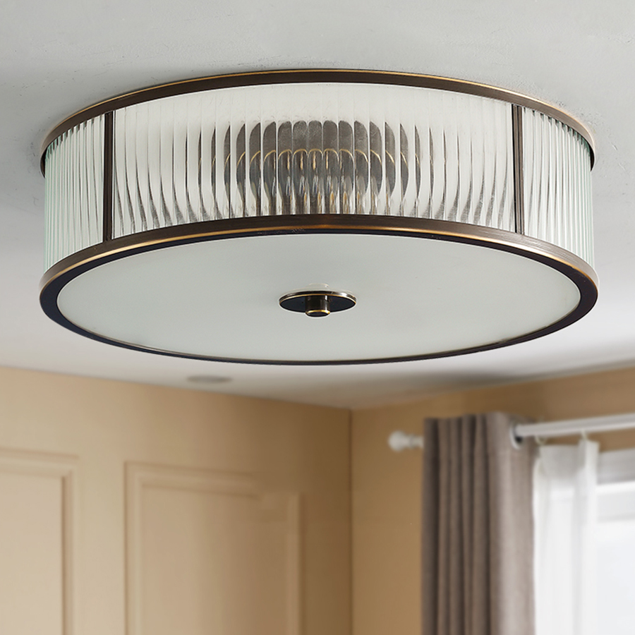 Đèn Ốp Trần Phòng Khách, Phòng Ngủ Phong Cách Indochine Chất Liệu Thuỷ Tinh IDC-014