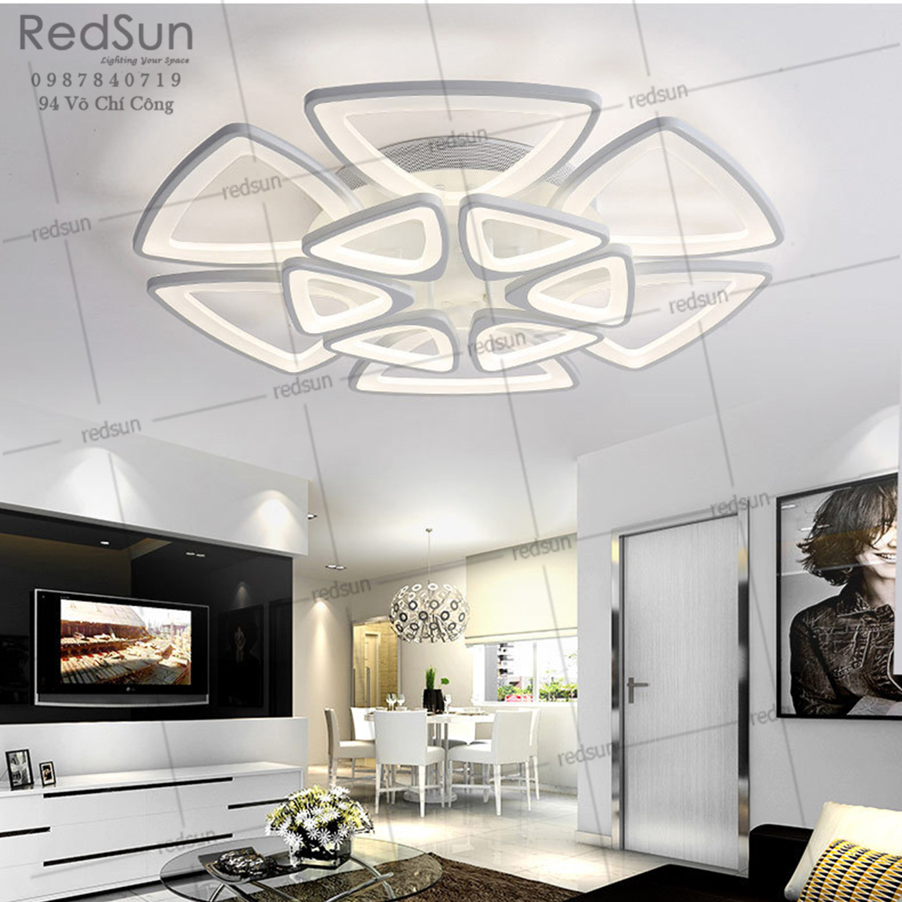 Mâm ốp trần Mika tam giác OT-002