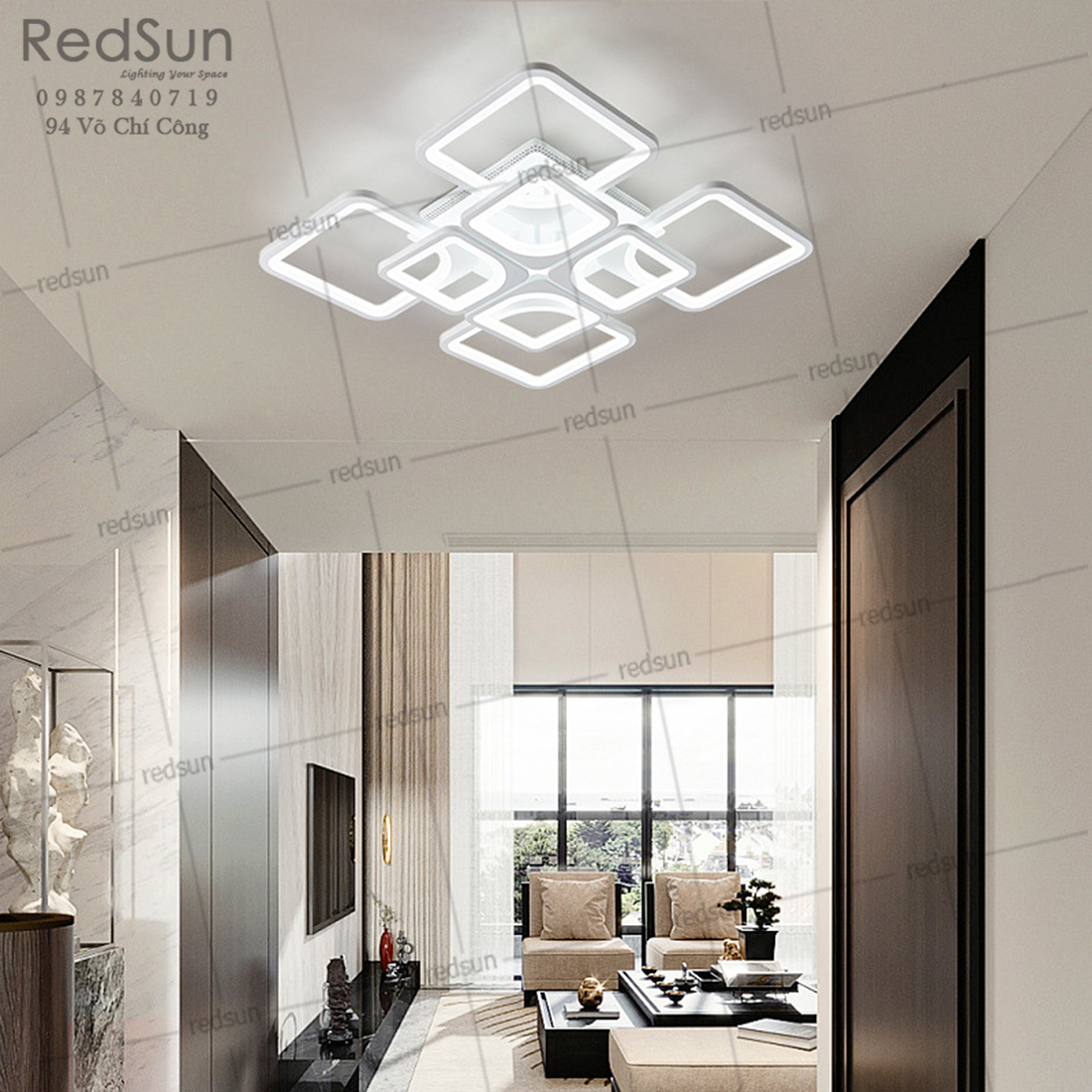 Mâm ốp trần Mika vuông 4+4 OT-005