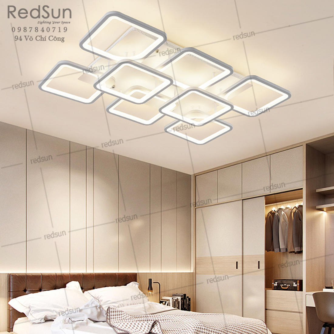 Mâm ốp trần Mika vuông 6+2 OT-006