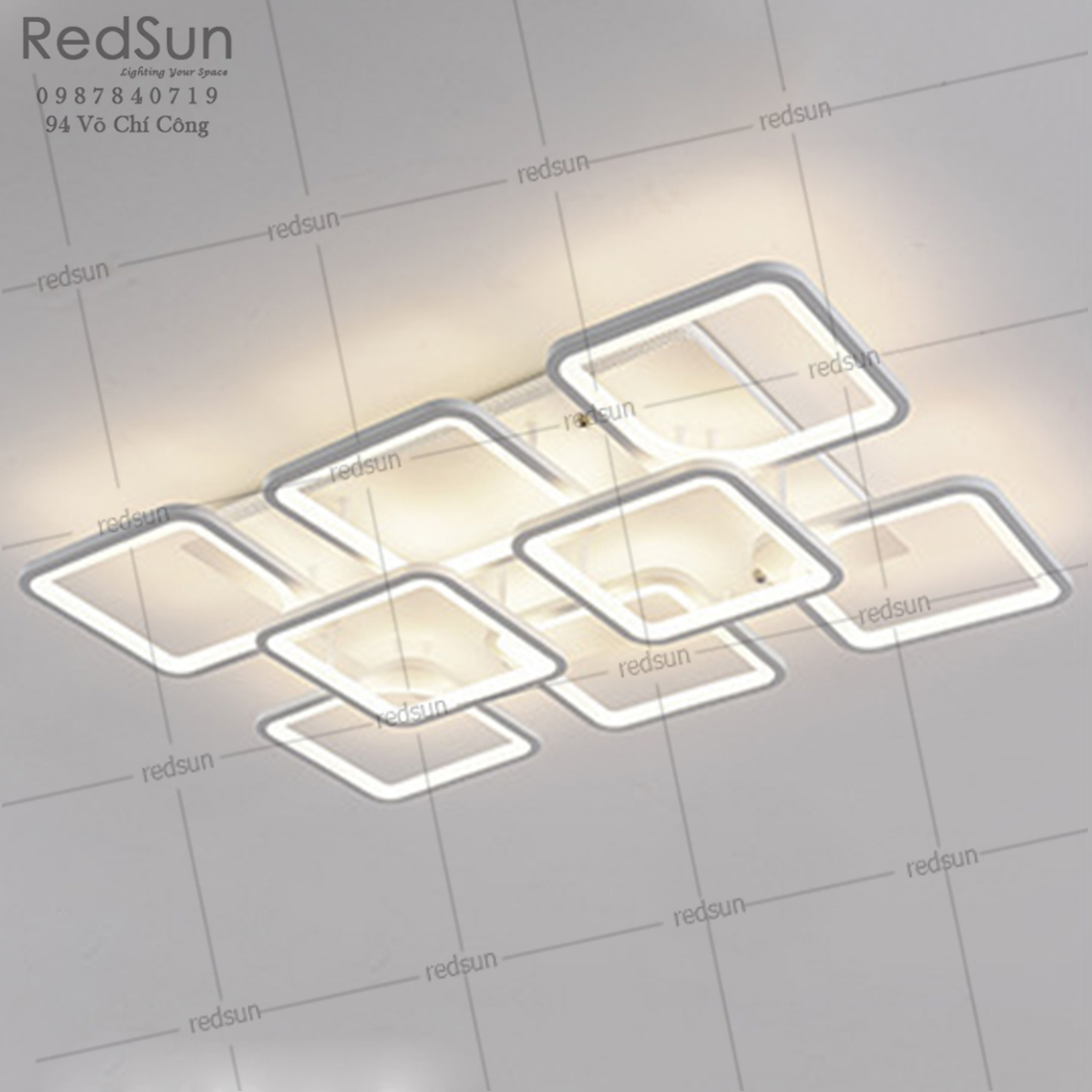 Mâm ốp trần Mika vuông 6+2 OT-006