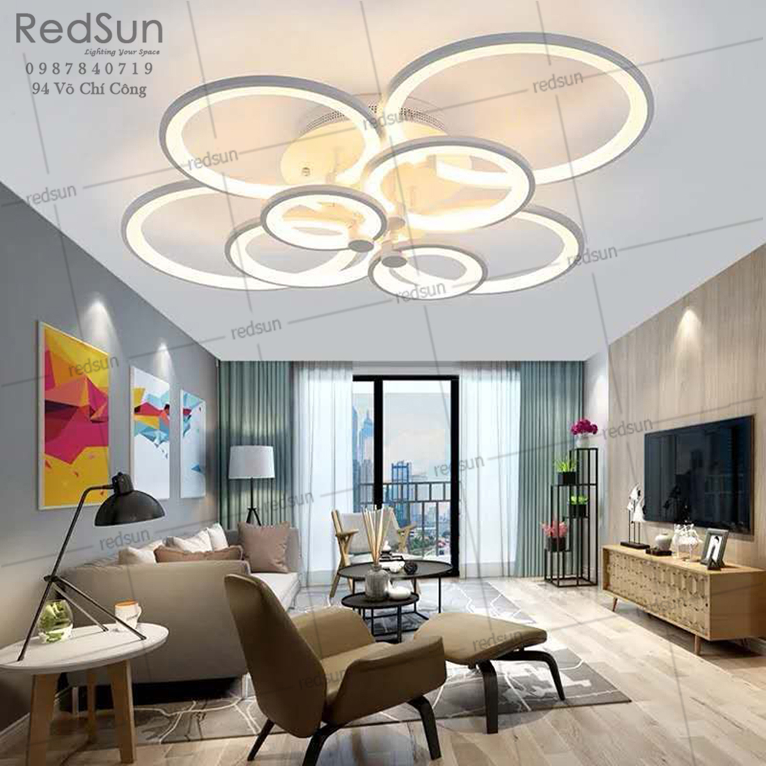 Mâm ốp trần Mika 8 ô tròn OT-007