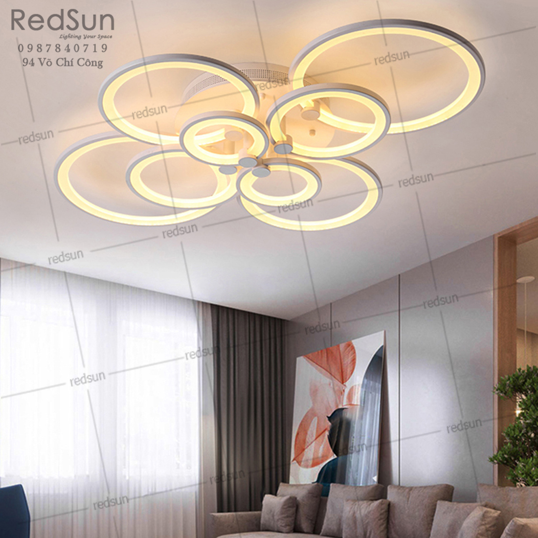 Mâm ốp trần Mika 8 ô tròn OT-007