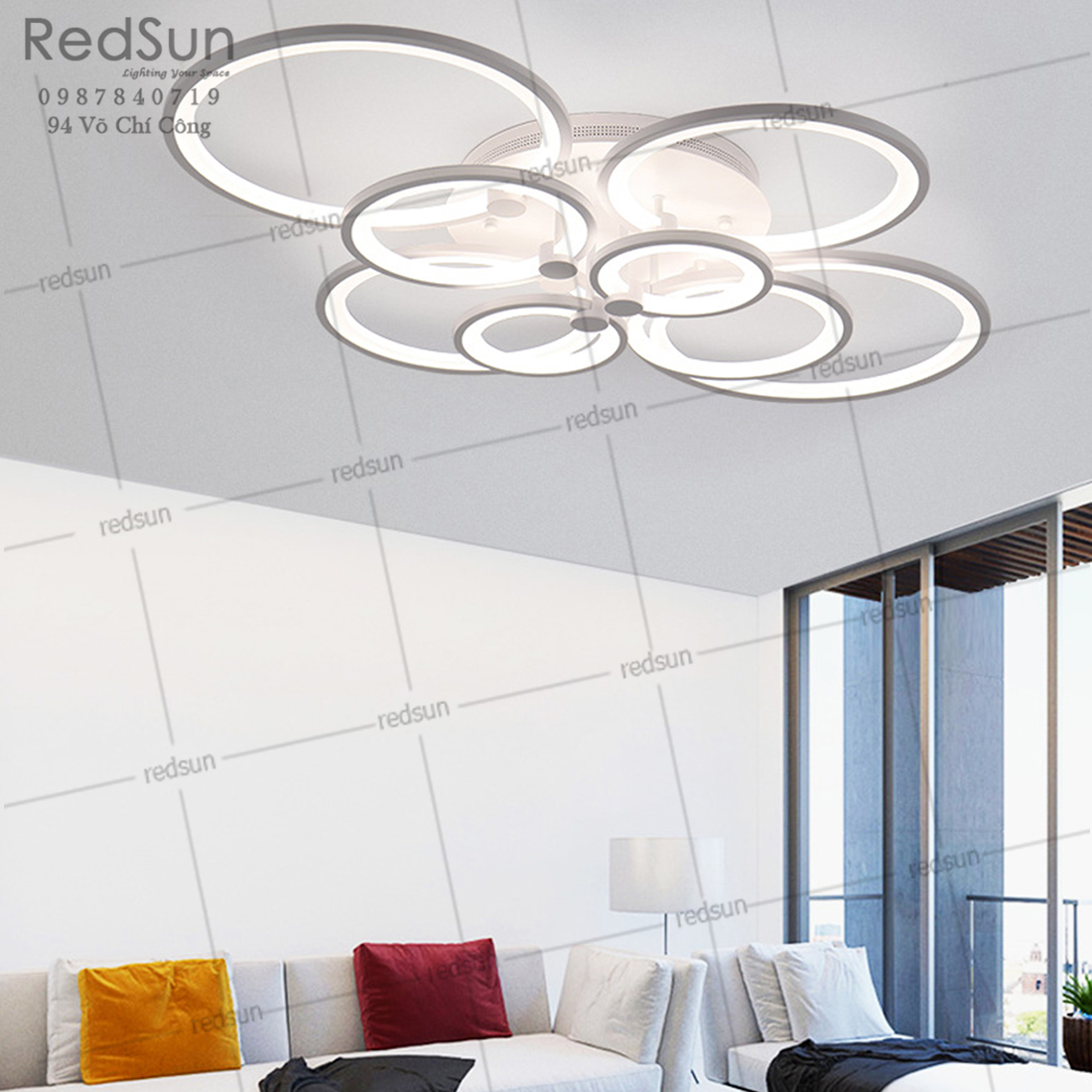 Mâm ốp trần Mika 8 ô tròn OT-007