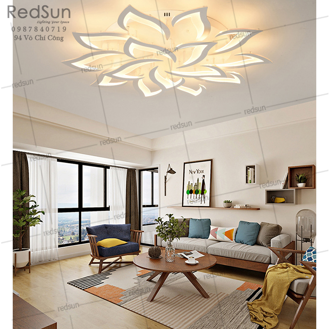 Mâm ốp trần Mika xoáy 15 lá OT-009