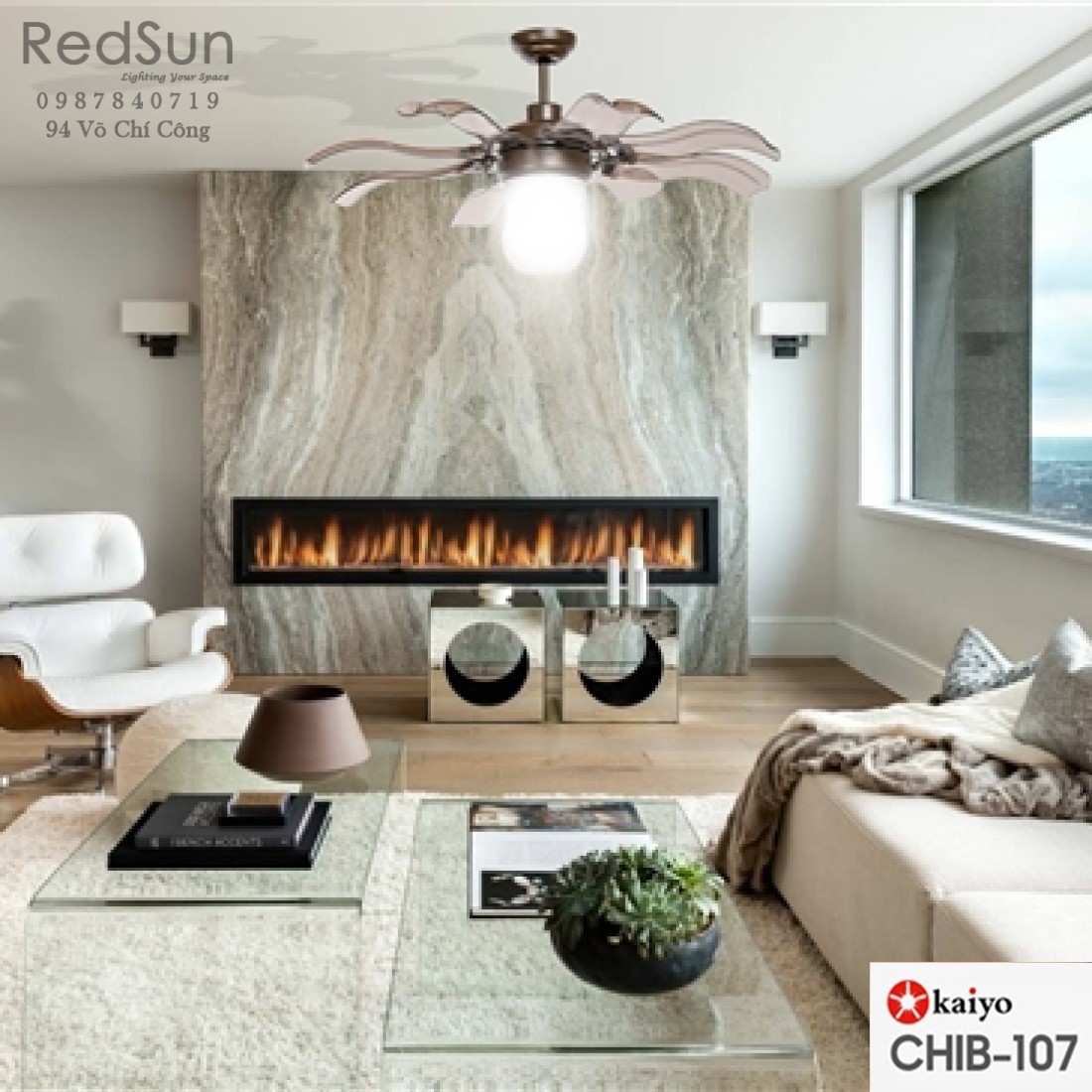 Quạt trần đèn KaiyoKukan CHIB-107