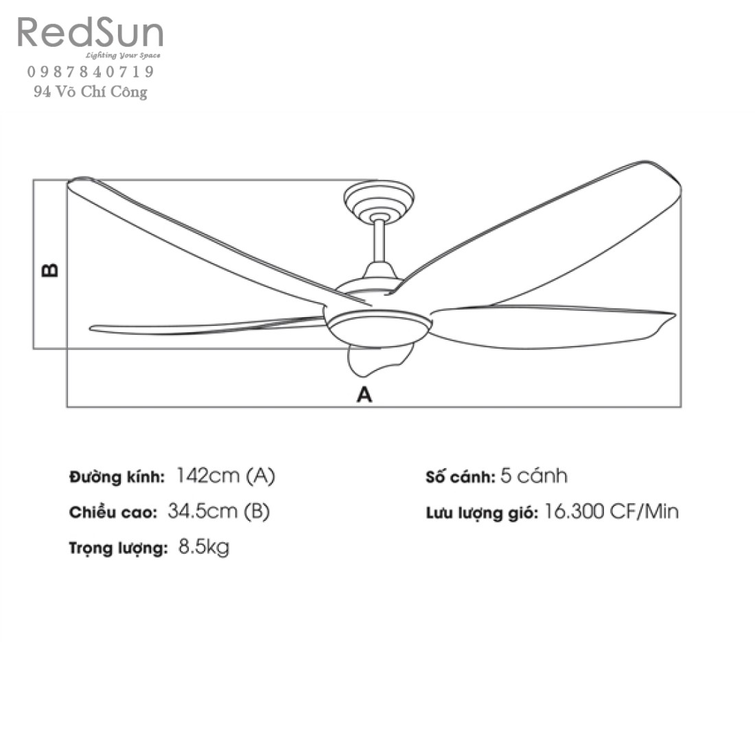 Quạt trần đèn KaiyoKukan HIRO-219-OAK