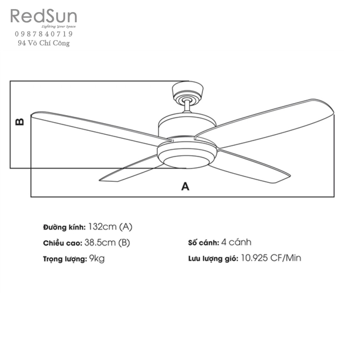 Quạt trần đèn KaiyoKukan NAGO-594