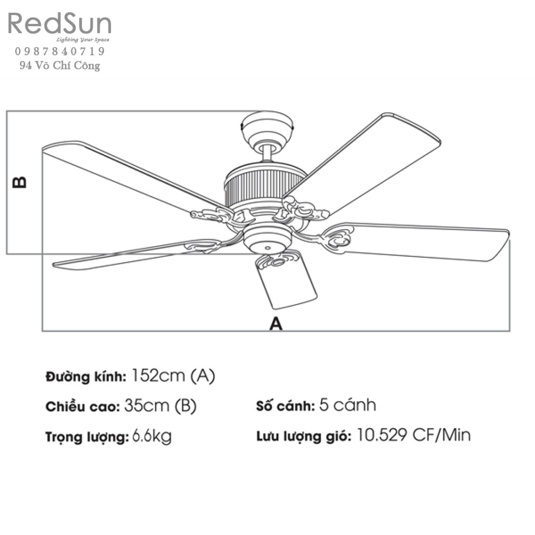 Quạt trần đèn KaiyoKukan OKA-181BA