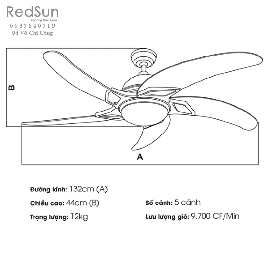 Quạt trần đèn KaiyoKukan YAMA-4054