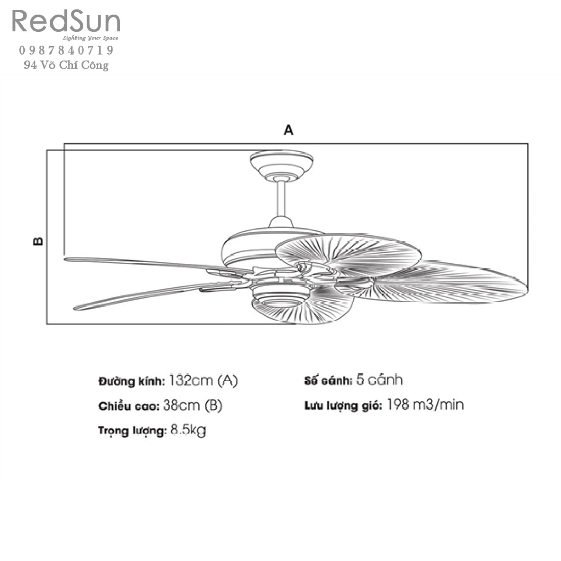 Quạt trần đèn KaiyoKukan KOCHI-168