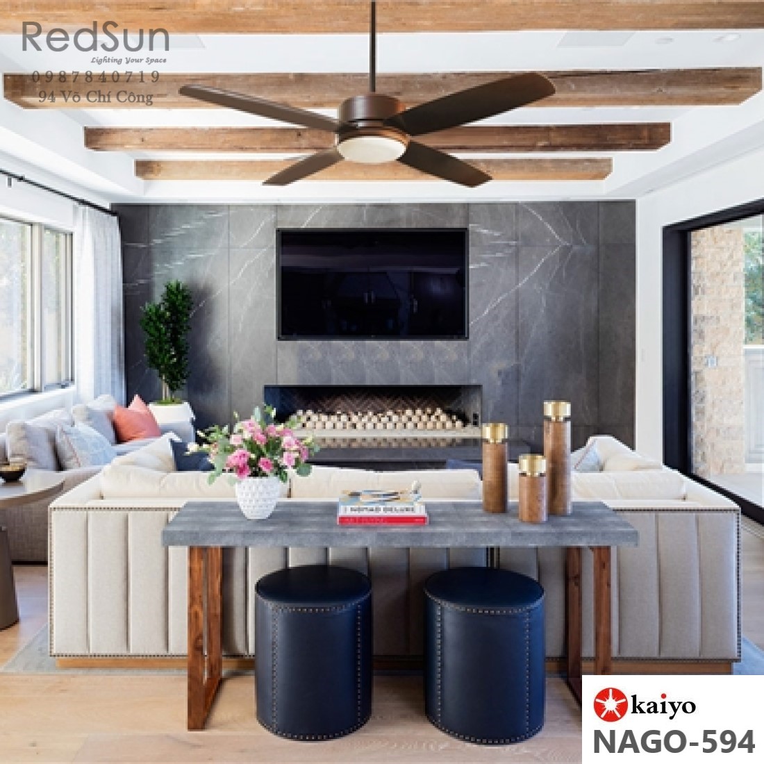 Quạt trần đèn KaiyoKukan NAGO-594