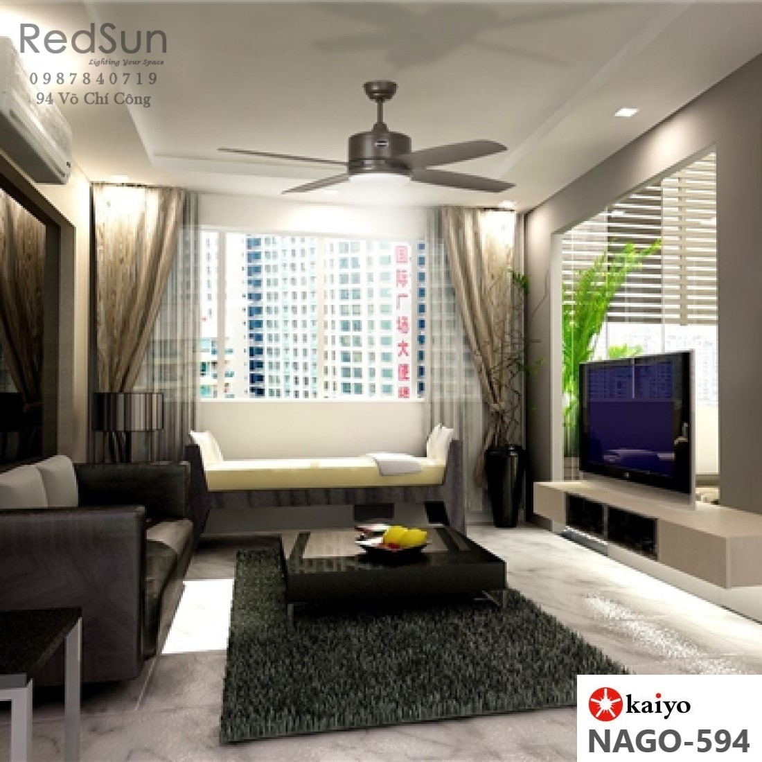 Quạt trần đèn KaiyoKukan NAGO-594