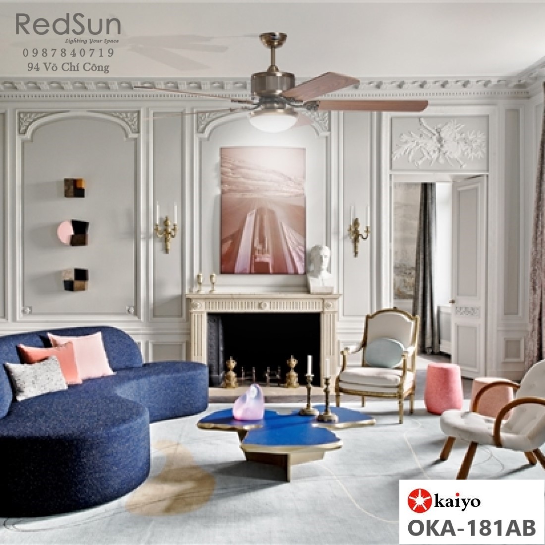 Quạt trần đèn KaiyoKukan OKA-181AB