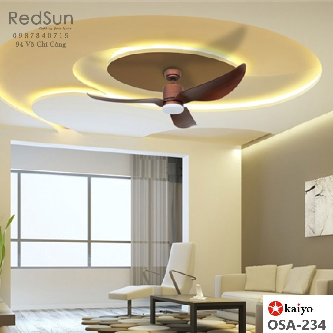Quạt trần đèn KaiyoKukan OSA-234