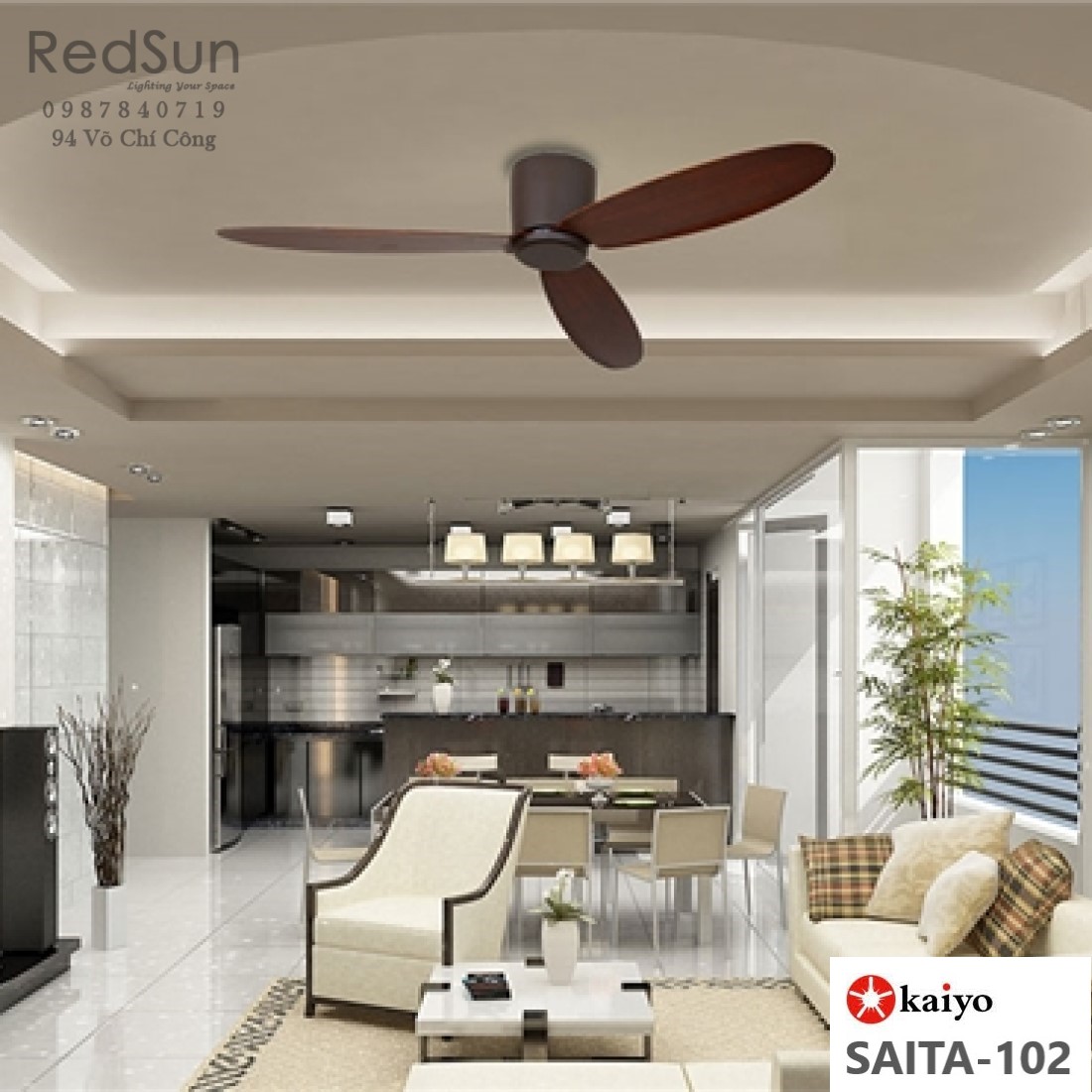 Quạt trần đèn KaiyoKukan SAITA-102 ORB
