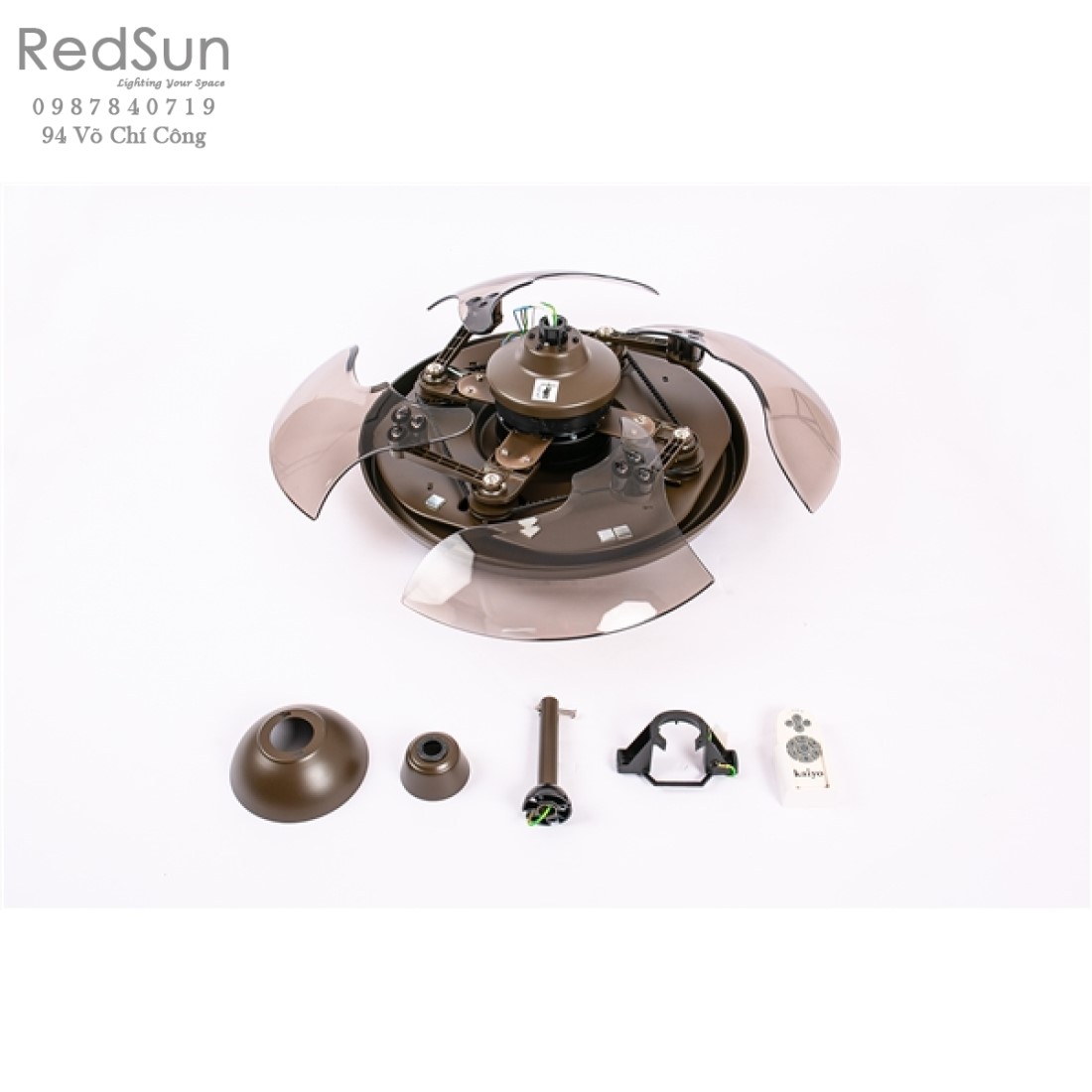 Quạt trần đèn KaiyoKukan TOYA-214-ORB