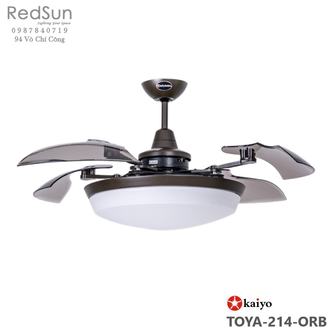 Quạt trần đèn KaiyoKukan TOYA-214-ORB