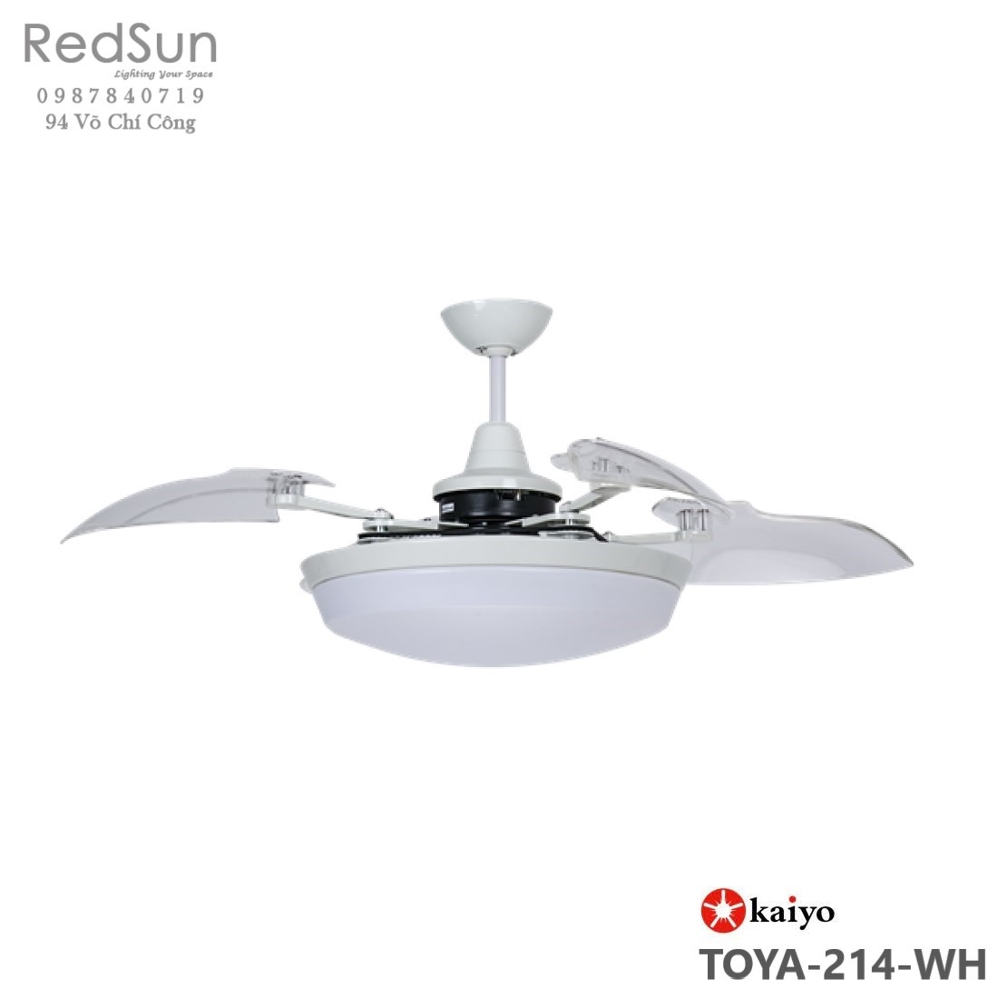 Quạt trần đèn KaiyoKukan TOYA-214-W