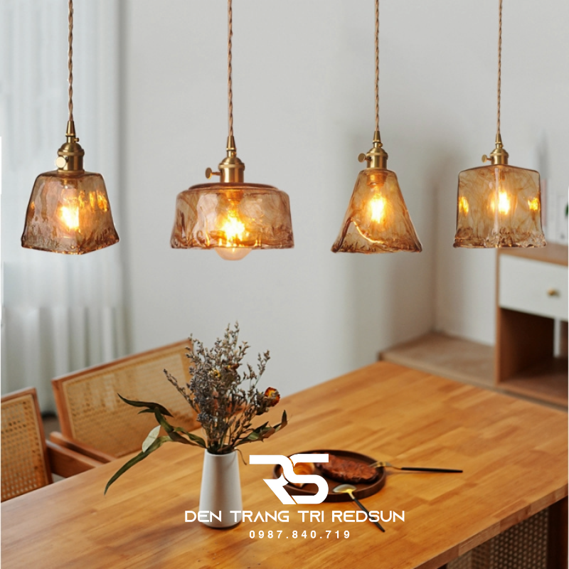 Đèn Thả Thủy Tinh Hiện Đại Phòng Khách, Phòng Ngủ, Bàn Ăn Phong Cách Retro CDT-1037