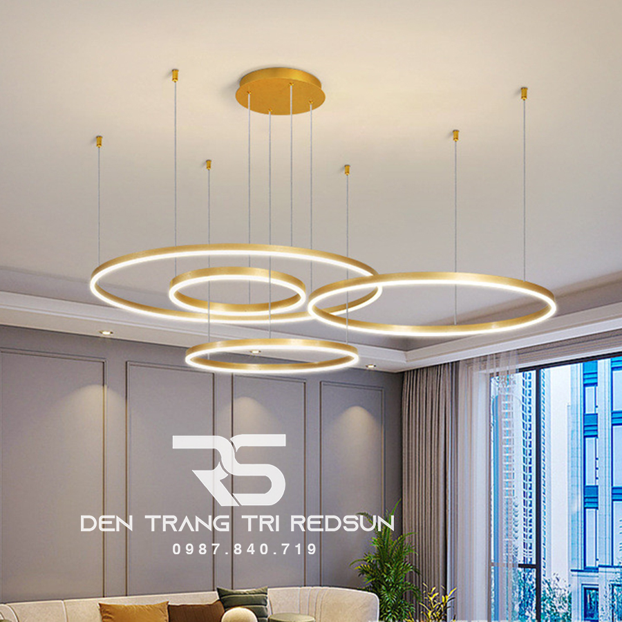 Đèn Thả Phòng Khách Hiện Đại 4 Vòng Bắc Âu Sát Trần G5-46810
