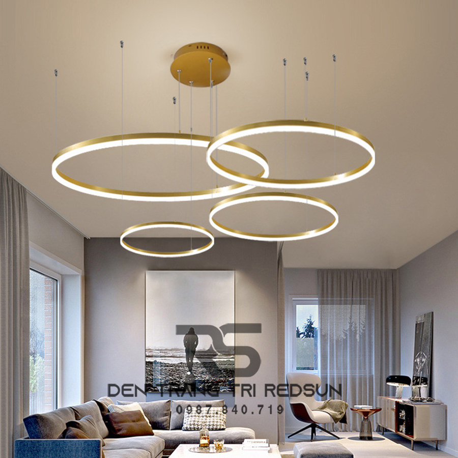 Đèn Thả Phòng Khách Hiện Đại 4 Vòng Bắc Âu Sát Trần G5-46810