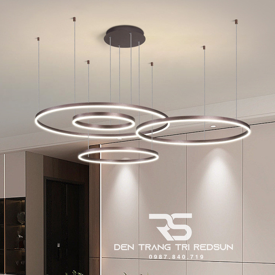 Đèn Thả Phòng Khách Hiện Đại 4 Vòng Bắc Âu Sát Trần G5-46810
