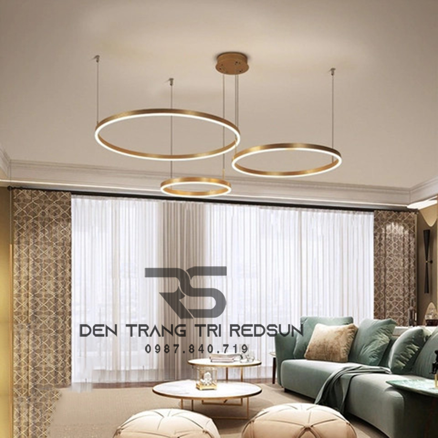 Đèn Thả Phòng Khách Hiện Đại Bắc Âu 3 Vòng Hợp Kim G5-468