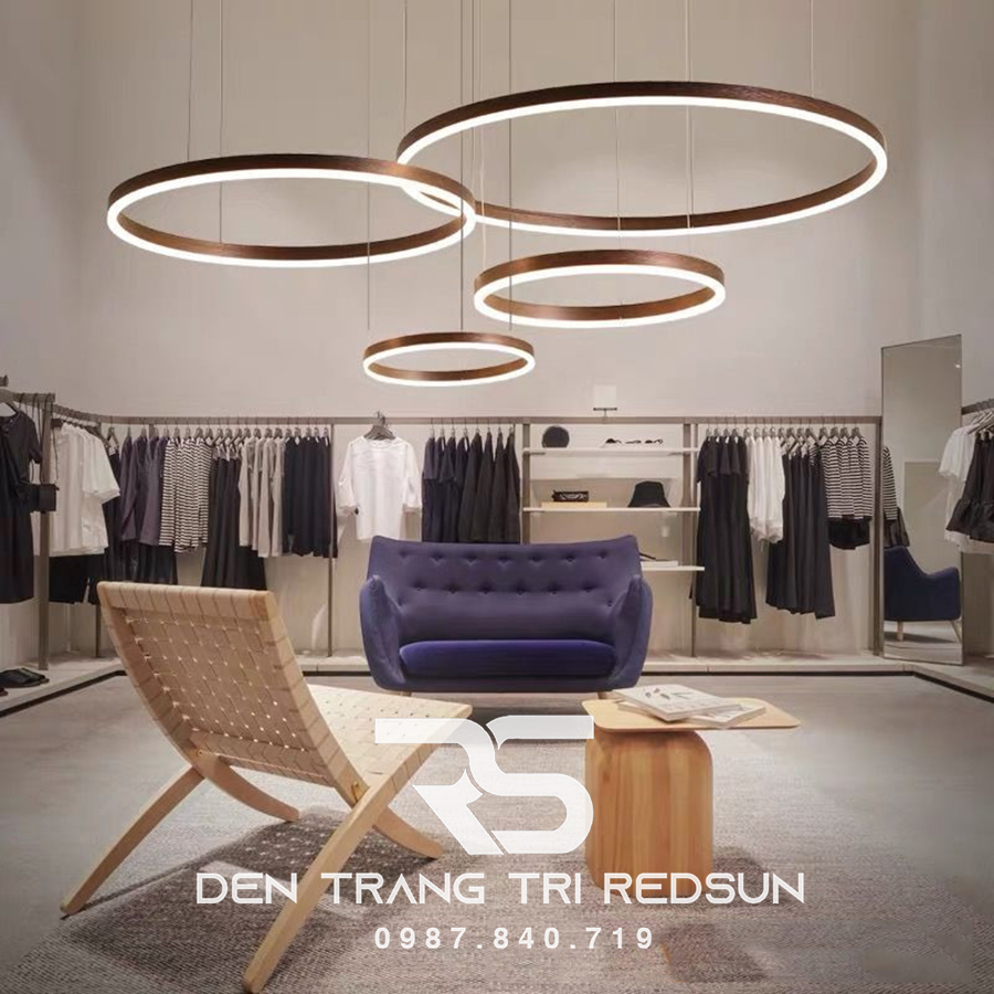 Đèn Thả Phòng Khách Hiện Đại 4 Vòng Bắc Âu Sát Trần G5-46810