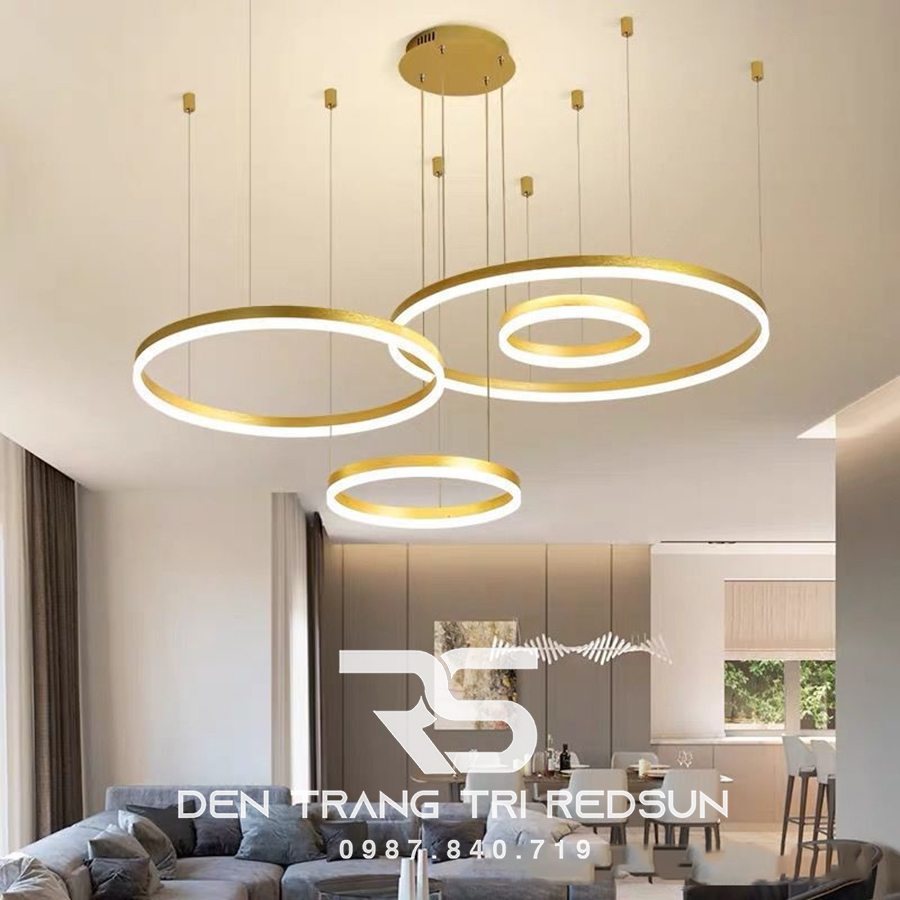 Đèn Thả Phòng Khách Hiện Đại 4 Vòng Bắc Âu Sát Trần G5-46810