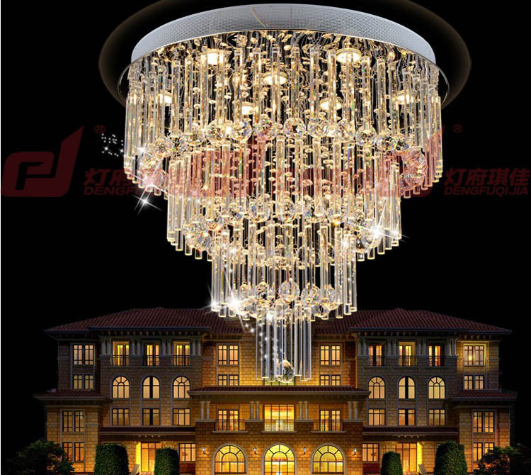 Chùm thả giọt pha lê tầng mâm tròn CT8001-T