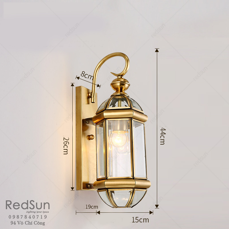 Đèn Tường Chùa Đồng Lắp Ngoài Trời DT-C0607