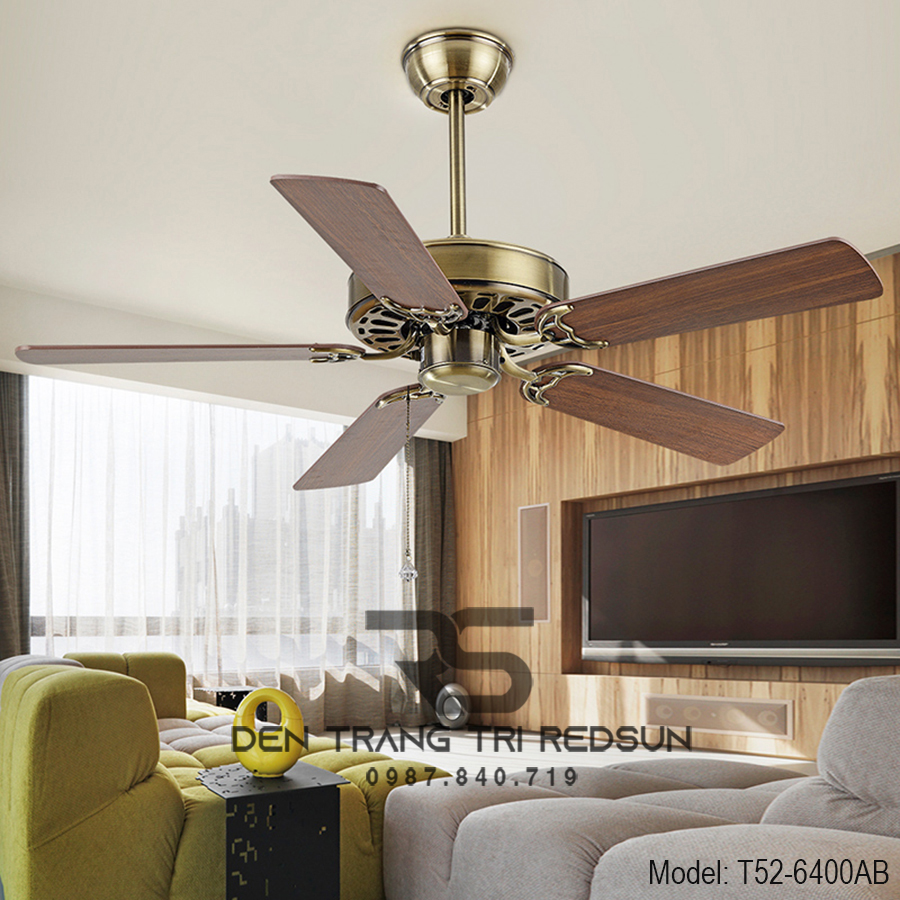 Quạt Trần Trang Trí Phòng Khách, Phòng Ngủ - T52-6400AB