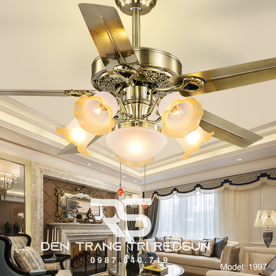 Quạt Trần Đèn Trang Trí Phòng Khách, Phòng Ngủ - 1997