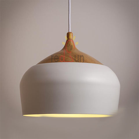 Đèn thả nhôm đui gỗ