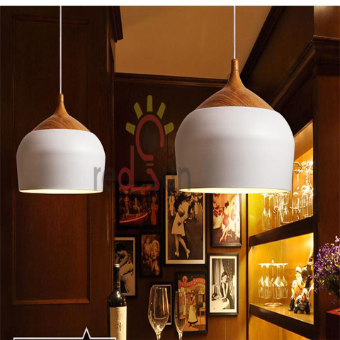 Đèn thả nhôm đui gỗ