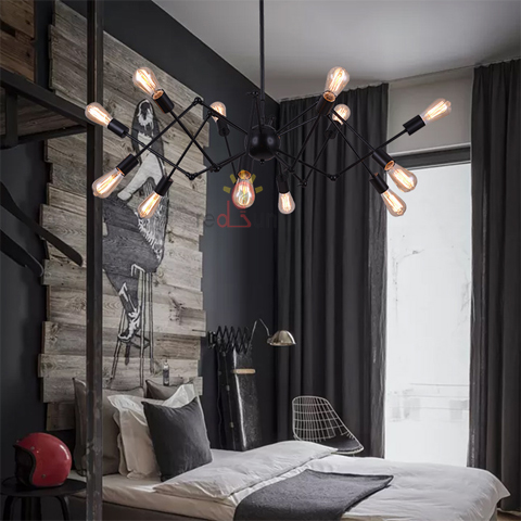 Đèn chùm decor Nhện 12 chân cứng DC-1112