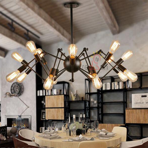 Đèn chùm decor Nhện 12 chân cứng DC-1112