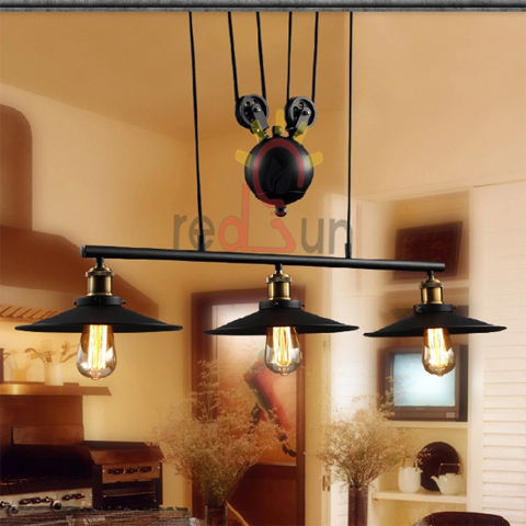 Đèn chùm decor ròng rọc 3 chóa DC-09