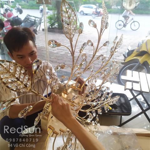 Mâm ốp trần cánh pha lê OP-005