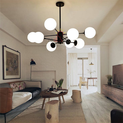 Đèn chùm decor Midu 8 chóa thủy tinh R04/8