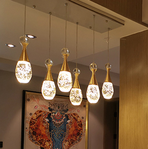 Đèn Thả Trần Hiện Đại Lắp Thông Tầng Cầu Thang, Phòng Khách, Bàn Ăn Chất Liệu Pha Lê TL031