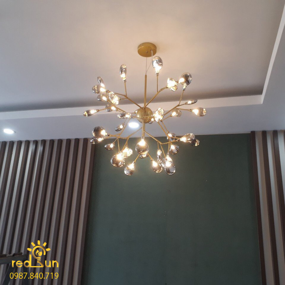 Chùm Hera dáng cầu 36 lá (vàng - khói) DC-L009
