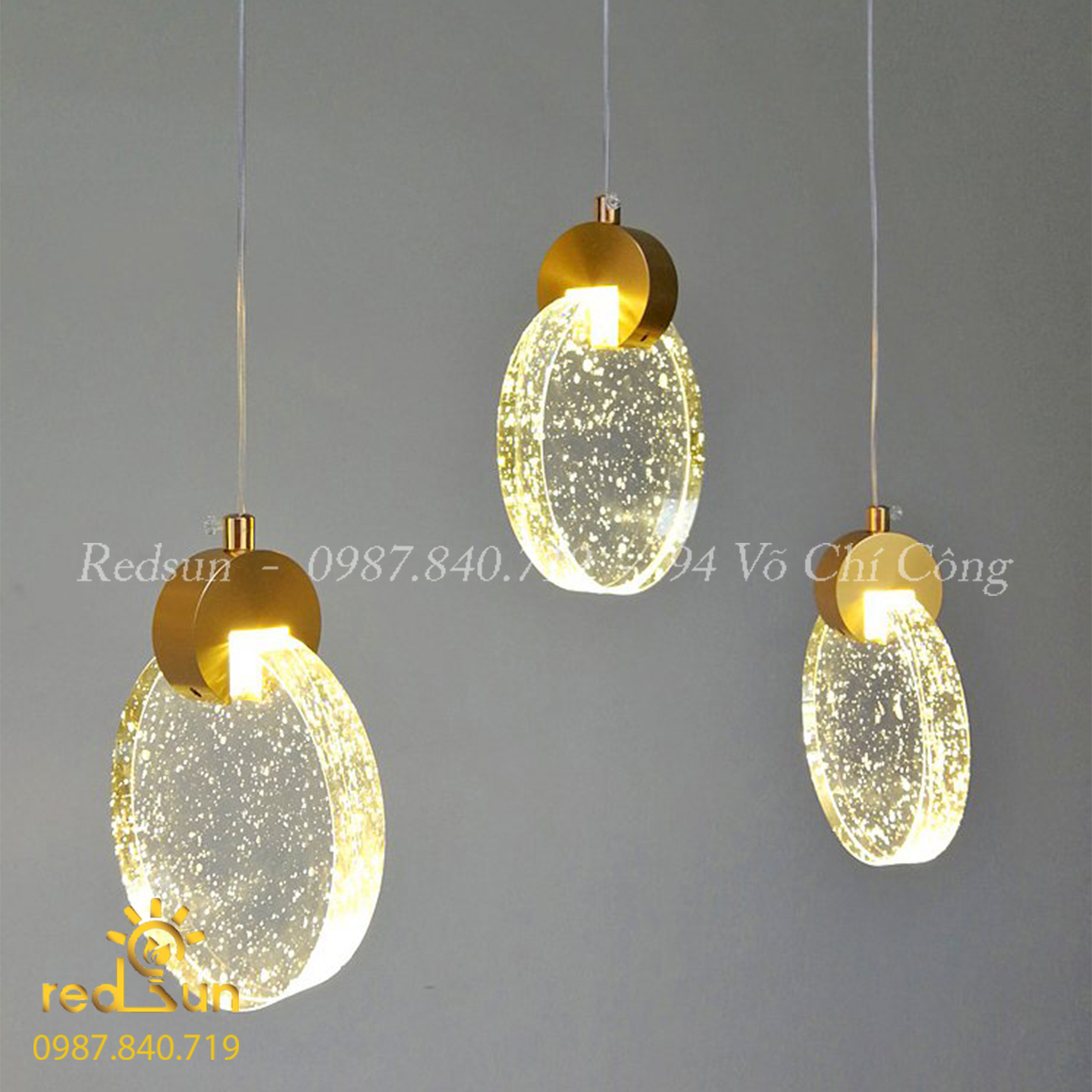 Đèn Thả Trần Hiện Đại Lắp Thông Tầng Cầu Thang, Phòng Khách, Bàn Ăn Chất Liệu Pha Lê HTK028 